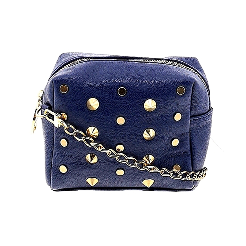 Steve Madden Blue Gold-tone Studded Crossbody Bag